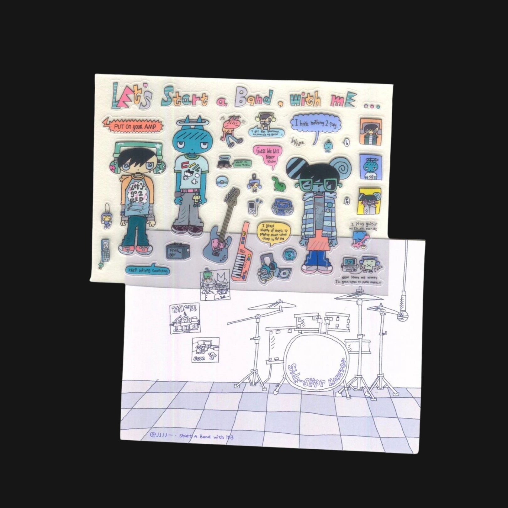 FLUFFY RATS - LET'S START A BAND WITH ME STICKER SHEET