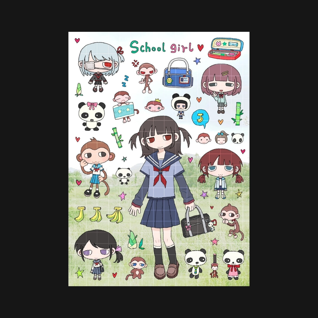 ELEVATOR TO HELL - SCHOOL GIRL STICKER SHEET