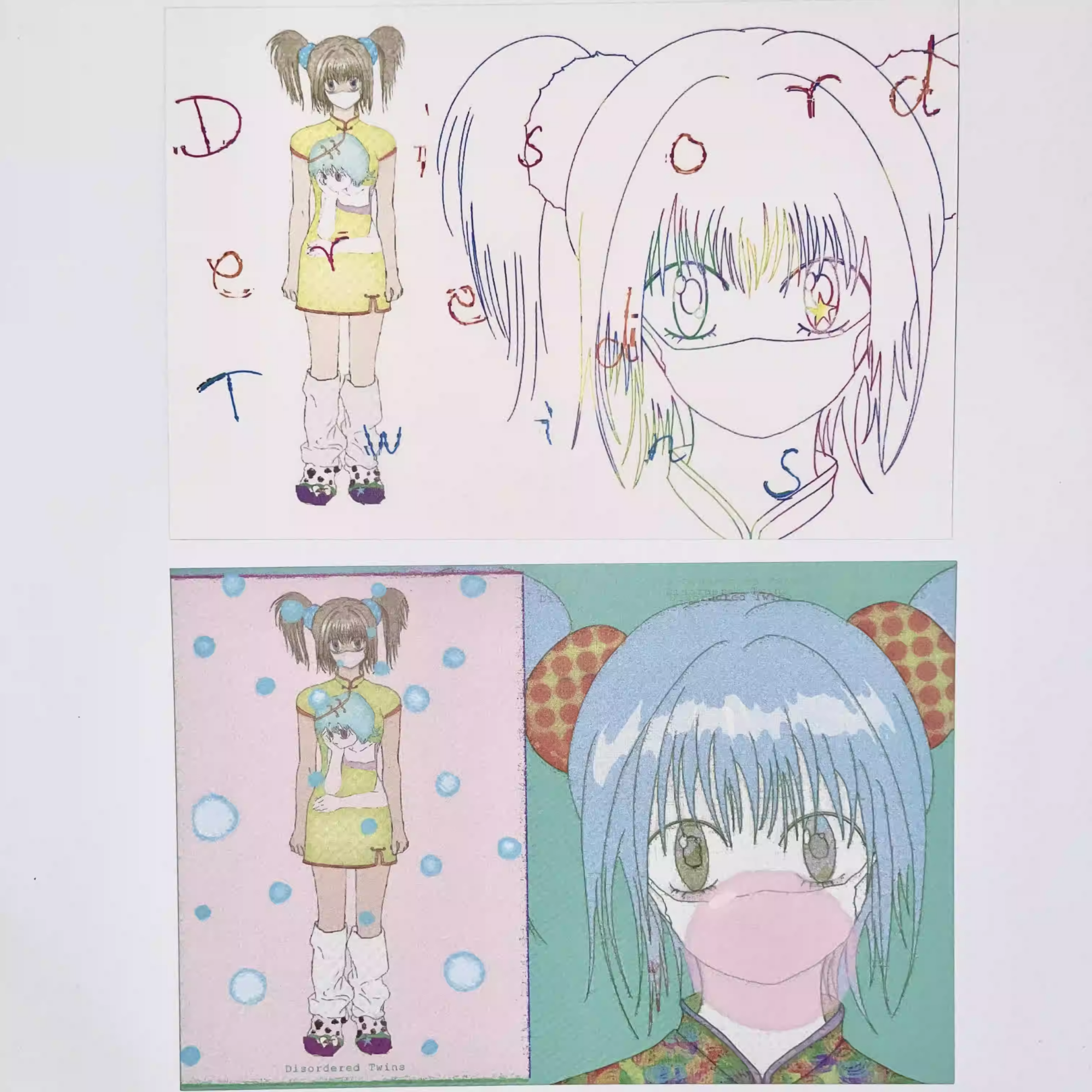 DISORDERED TWINS - MESSAGE POSTCARD