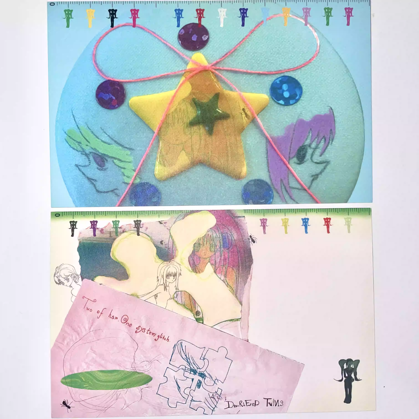 DISORDERED TWINS - MESSAGE POSTCARD