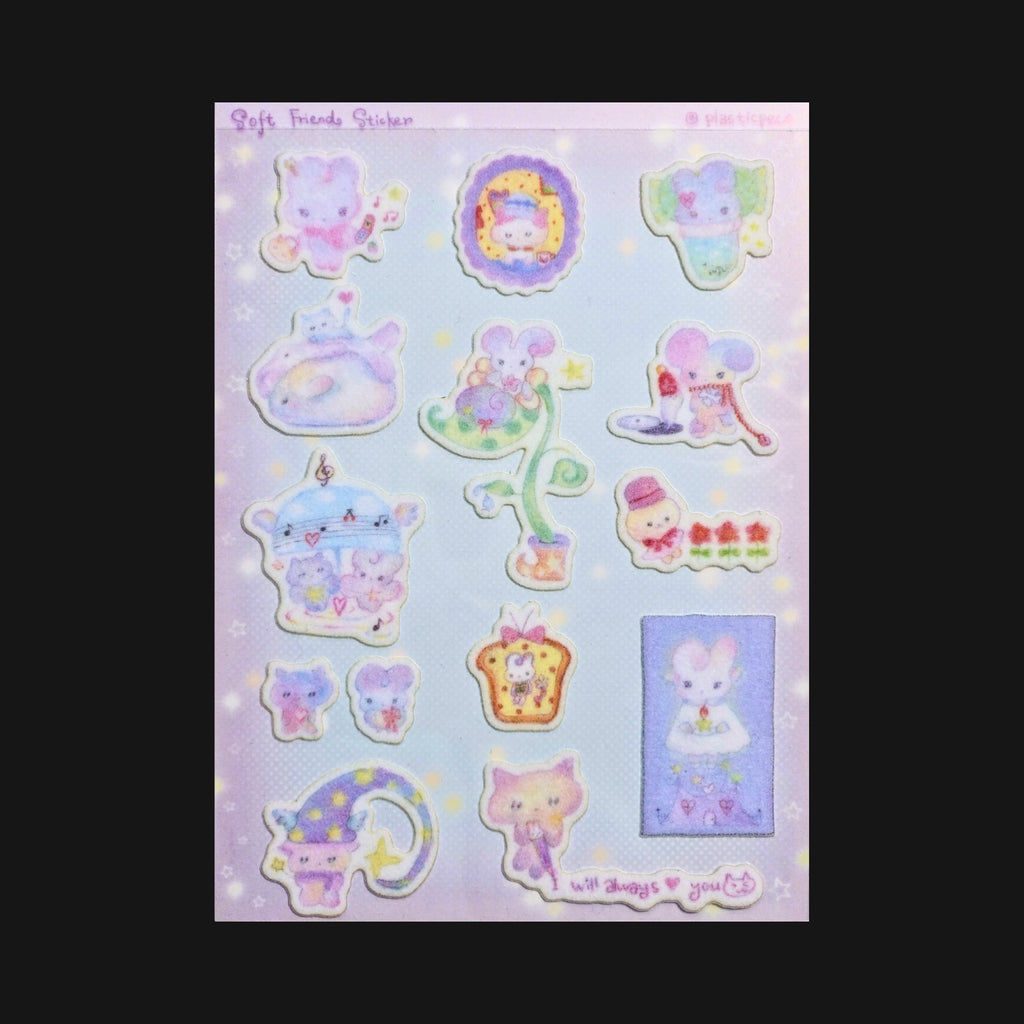 PLASTIC PECO - SOFT FRIENDS STICKER SHEET