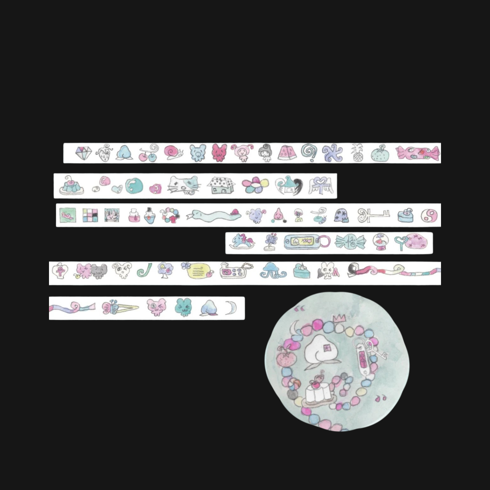 LAZY VENUS SYNDROME - PIXEL GHOST WASHI TAPE STICKER ROLL