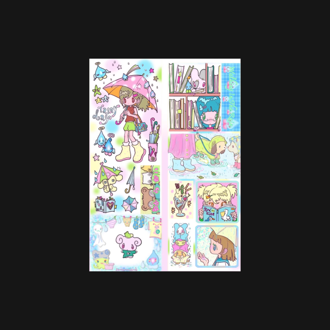Sunonebird x Accio - Rainy Day Bookstore Sticker Roll