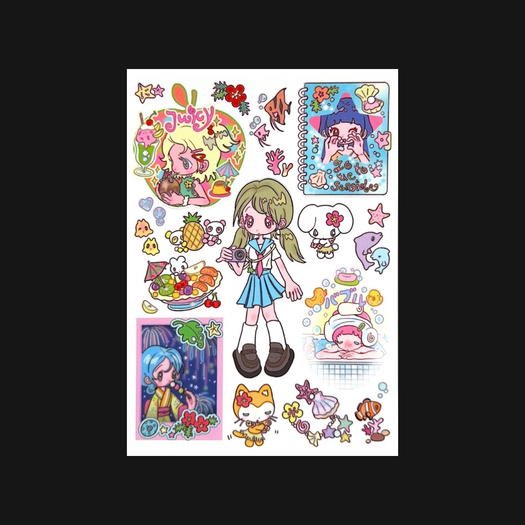 Sunonebird x Glacier - Go to the Seaside Sticker Sheet