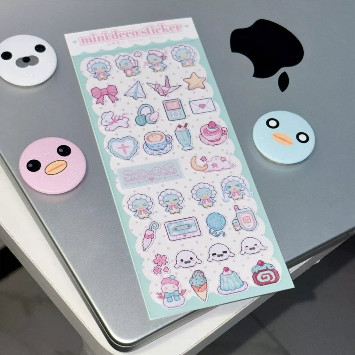RIBBON HONEY - MINT PENGUIN STICKER SHEET