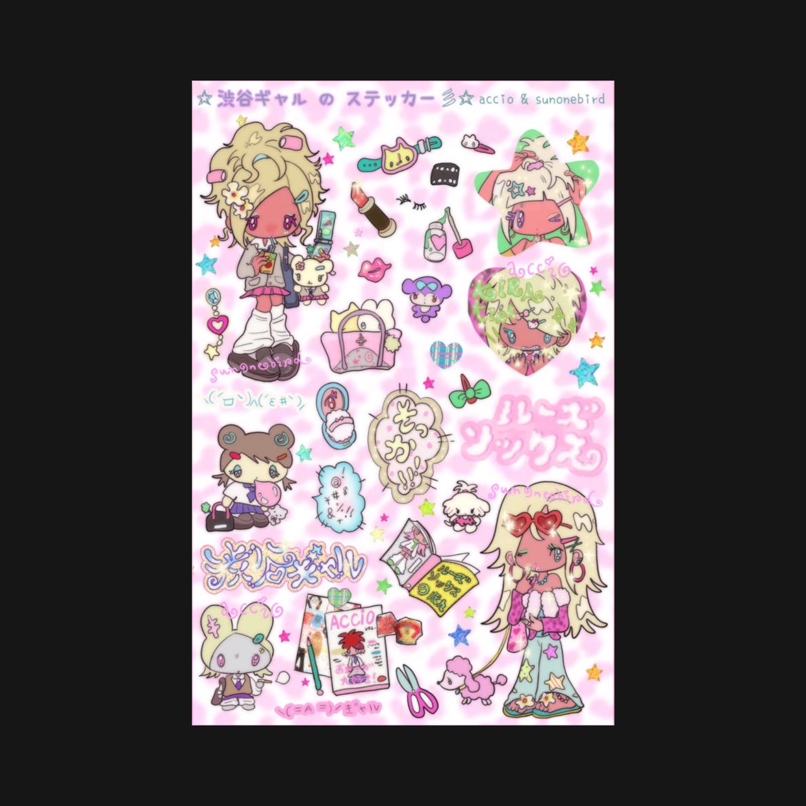 Sunonebird x Accio - Shibuya Gyaru Sticker Sheet