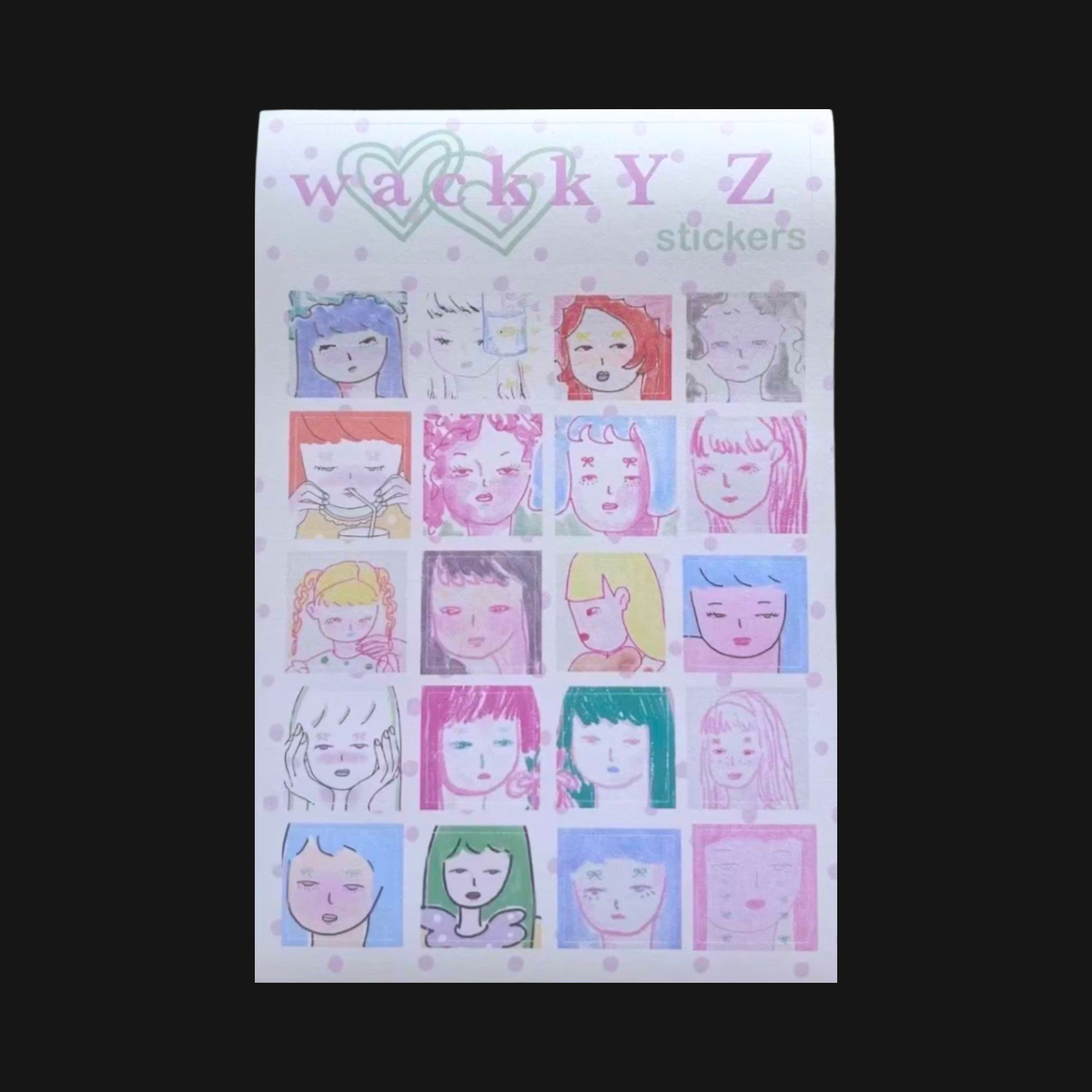 WACKKY Z - HEADSHOTS STICKER SHEET
