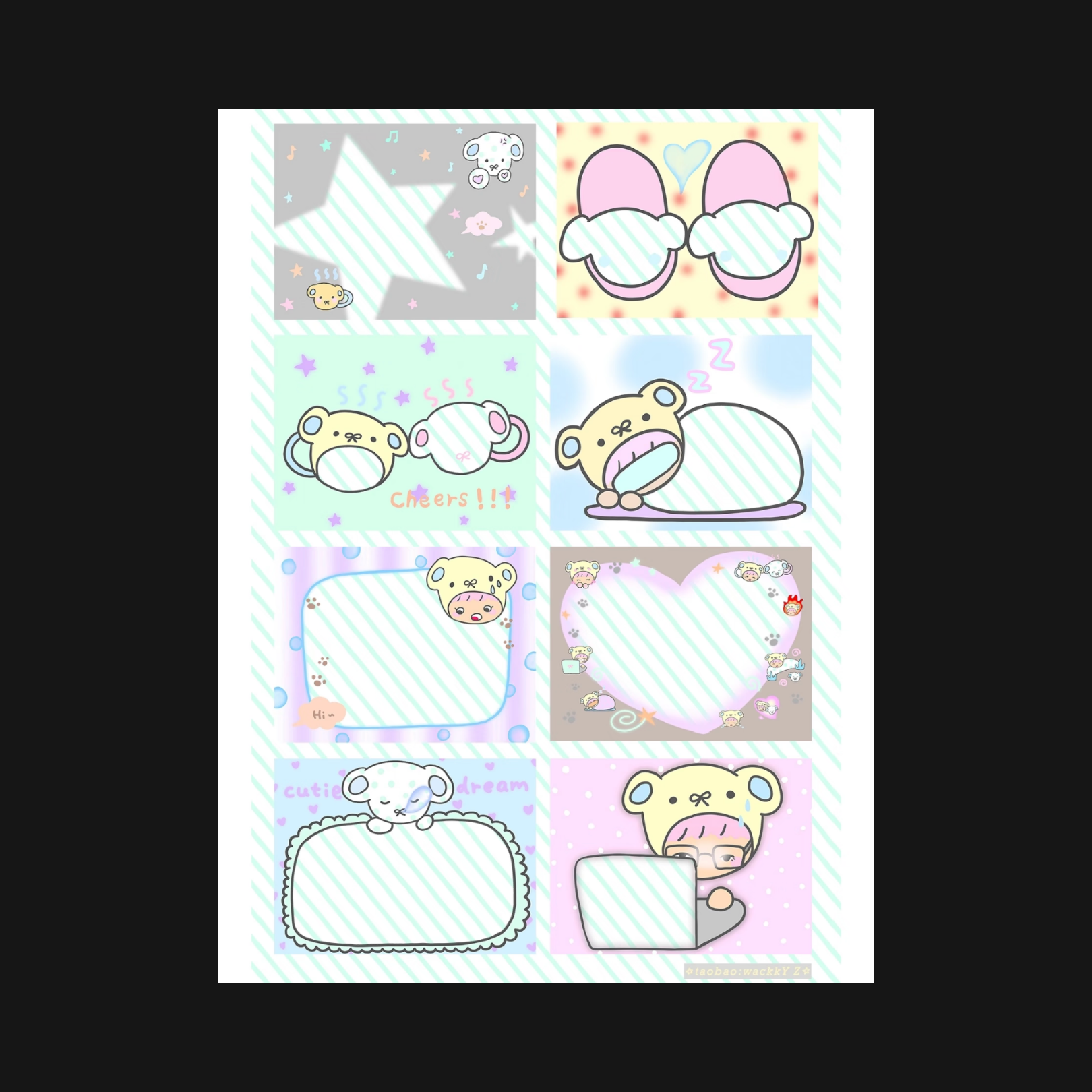 WACKKY Z - PHOTOBOOTH STICKER SHEET