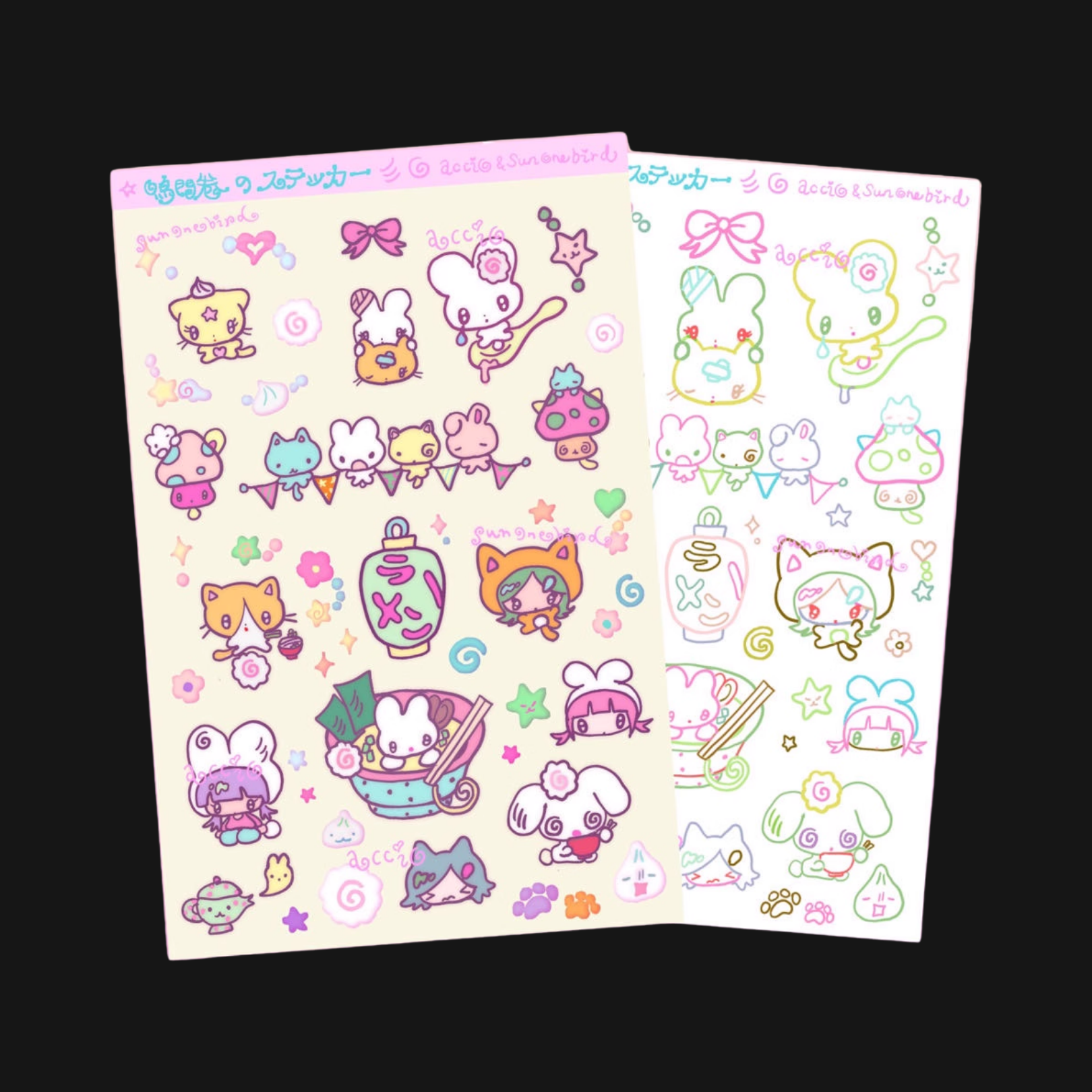 Sunonebird x Accio - Ramen Animals Sticker Sheet