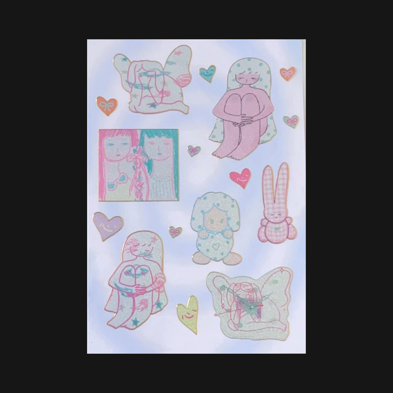 WACKKY Z - HEART LINK STICKER SHEET