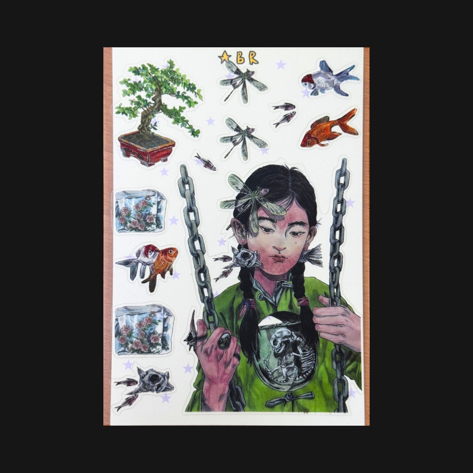 RUILIN ZHAO - BONE HEART STICKER SHEET