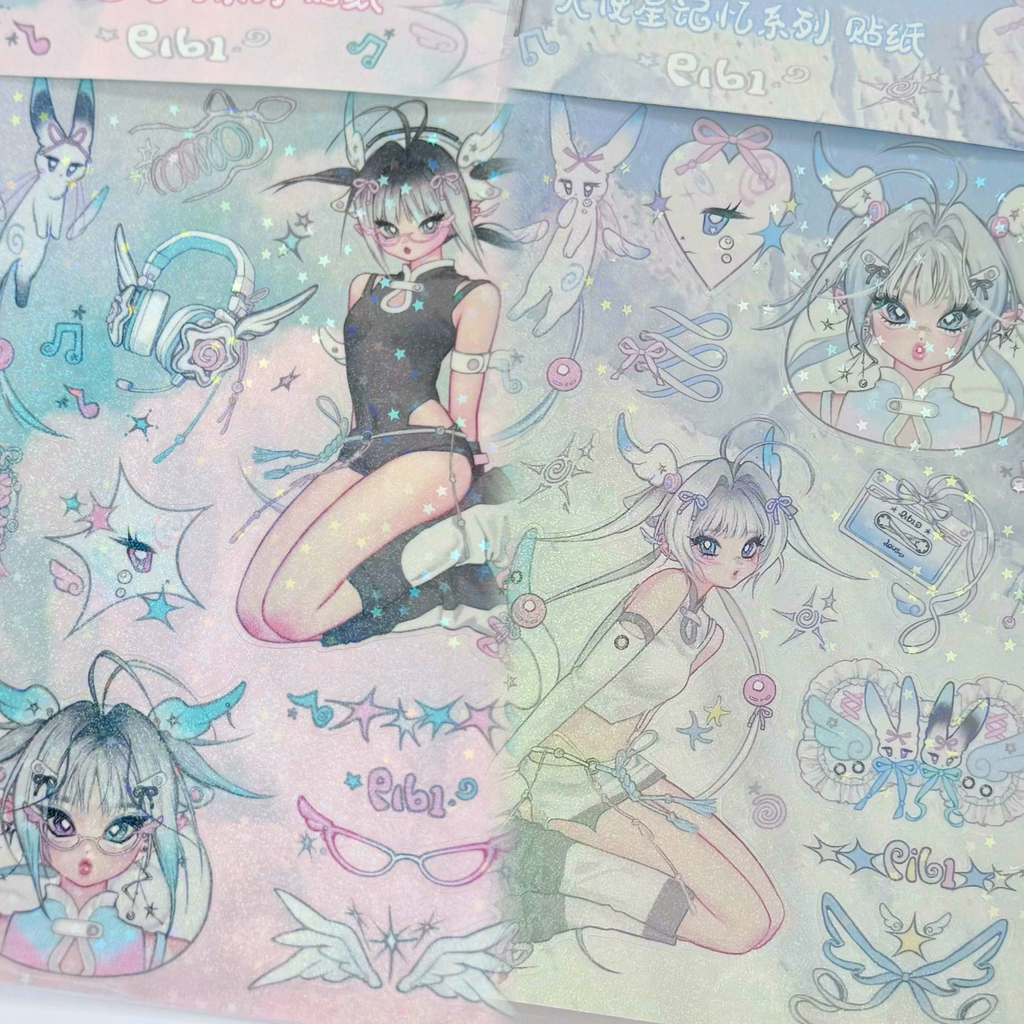Picky Bone - Twin Winged Bunnies Sticker Sheet