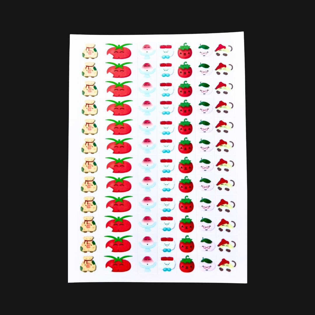 CARROT RICE - TOMATO STICKER SHEET