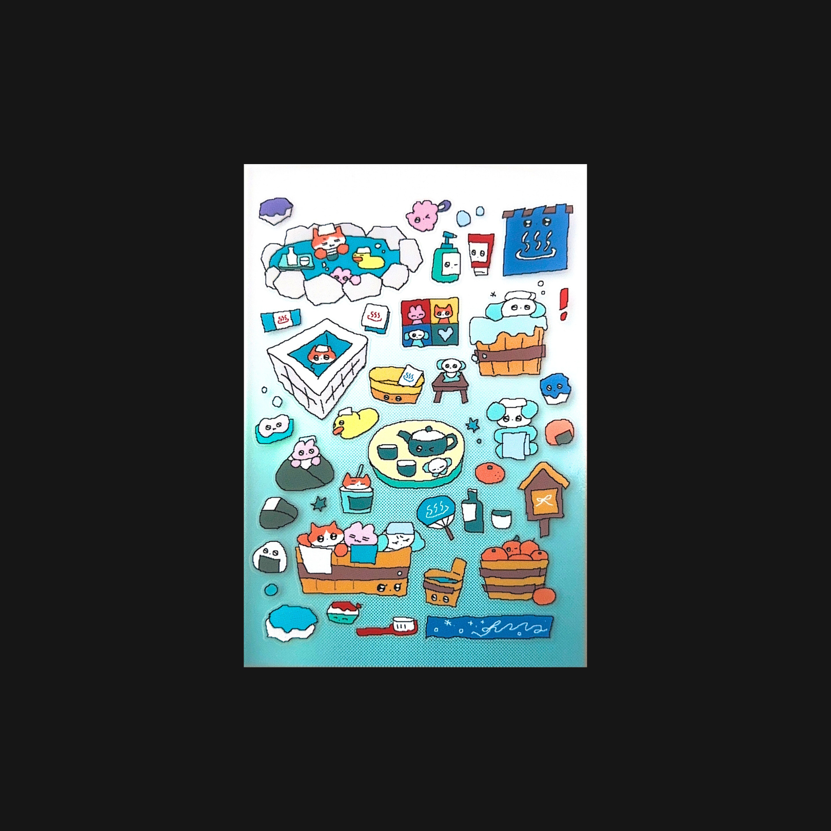 YAO x Creamhoney - Animal Hot Spring Sticker Sheet