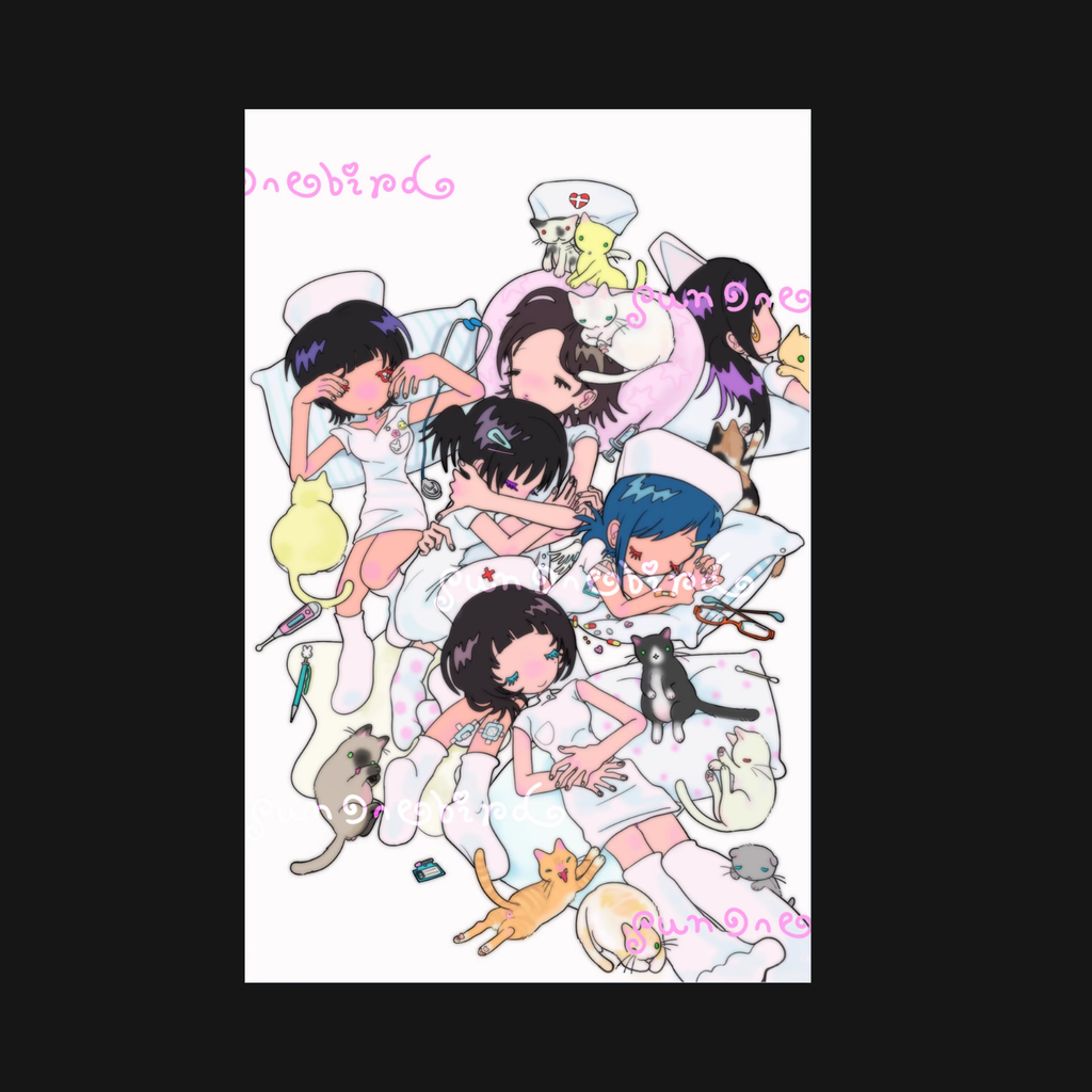 SUNONEBIRD - NURSE CAT TAPESTRY