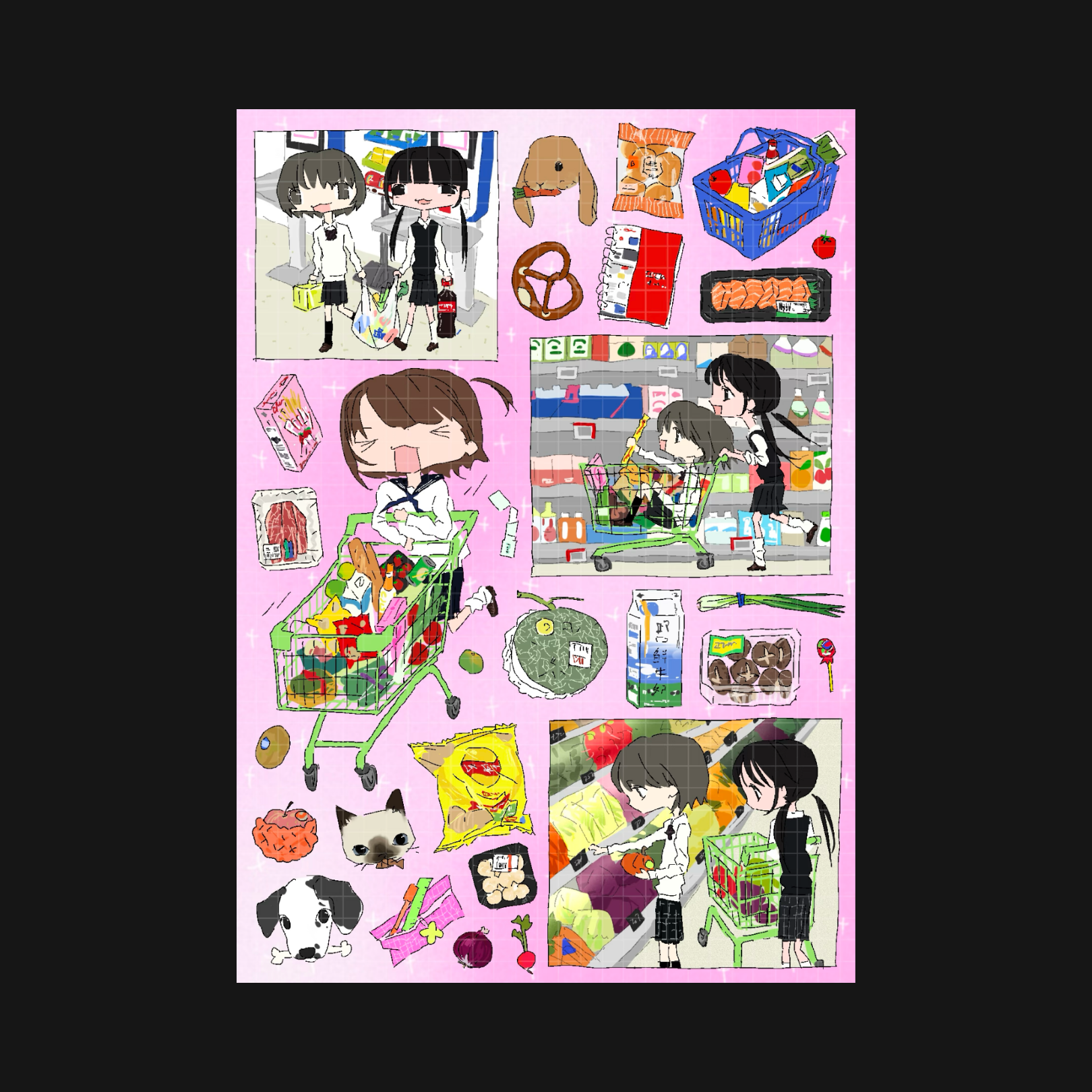 7.45 - GROCERY SHOPPING STICKER SHEET