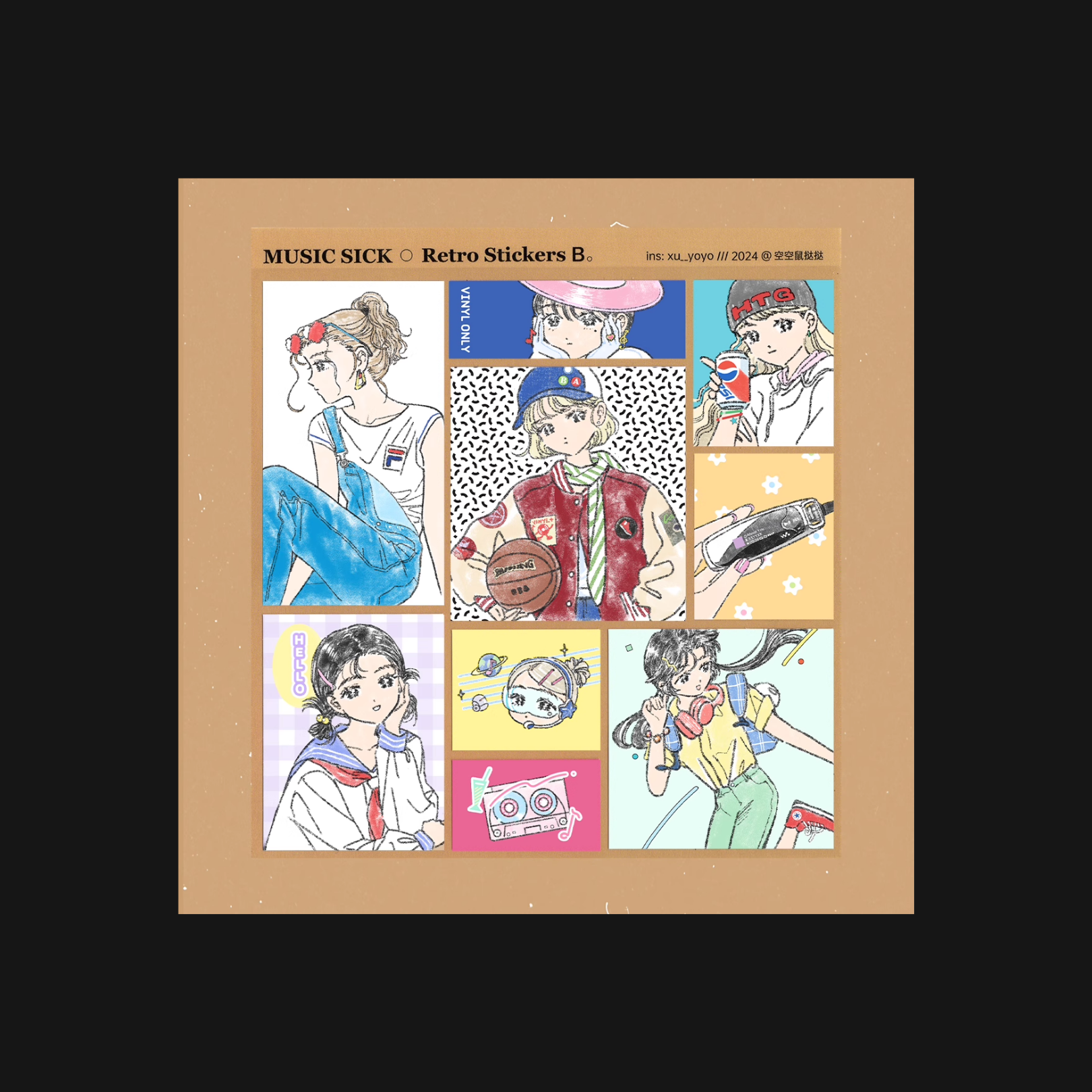 Xu Yoyo - Music Sick Sticker Sheet Pack