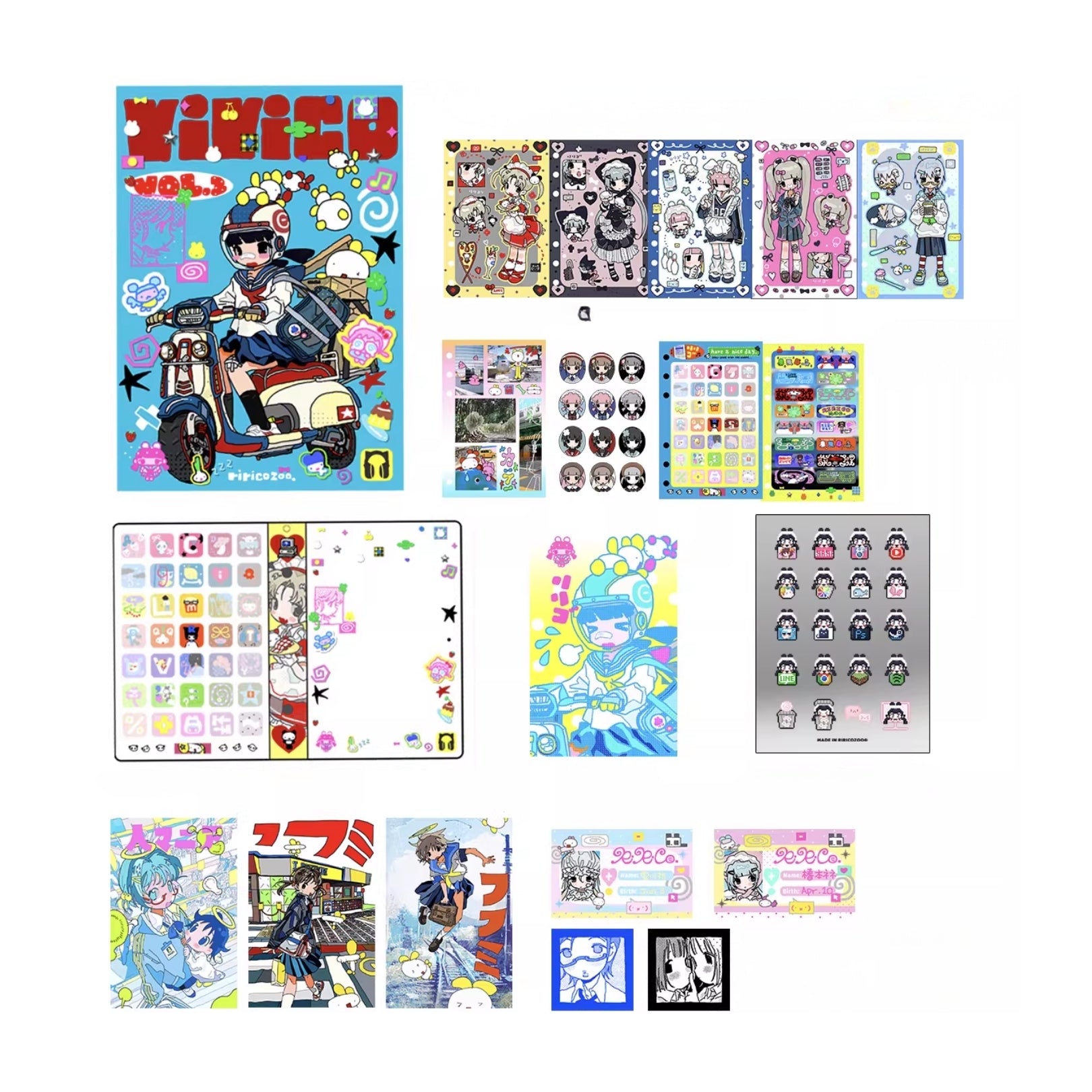 RIRICOZOO - SHOWA FIGURES A6 STICKER BOOK