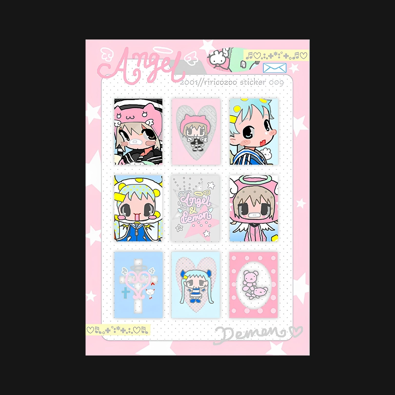 RIRICOZOO - ANGEL DEMON HEADSHOT STICKER SHEET