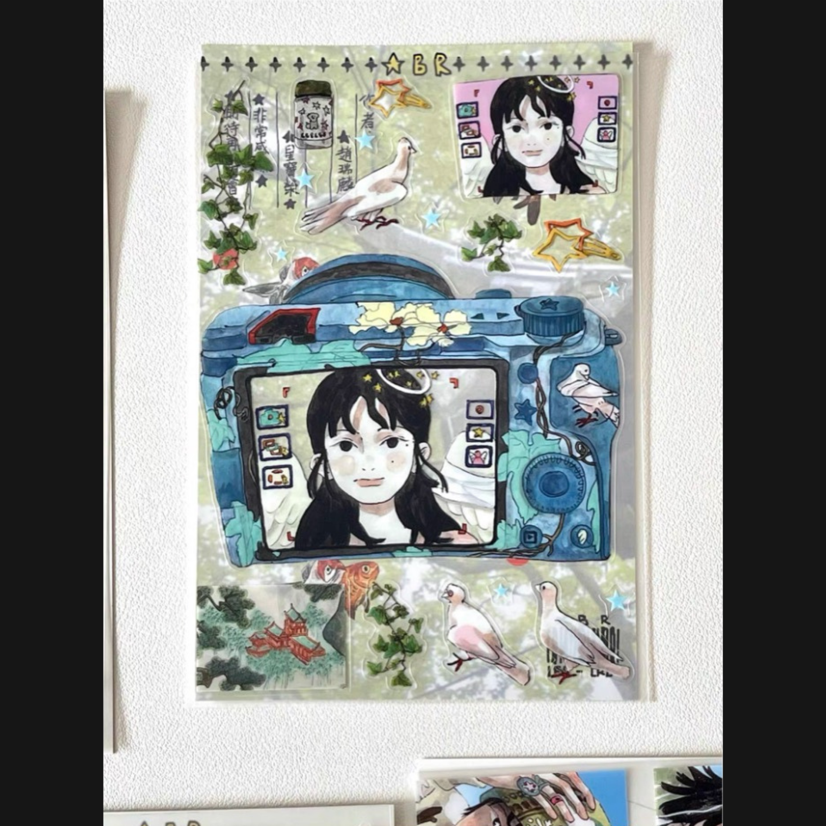 RUILIN ZHAO - INJURED PIGEON ANGEL STICKER SHEET