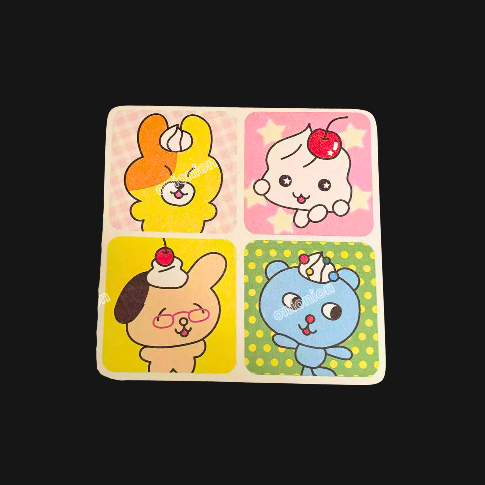 Monanbear x Onionion - Rainbow Quad Grid Mouse Pad