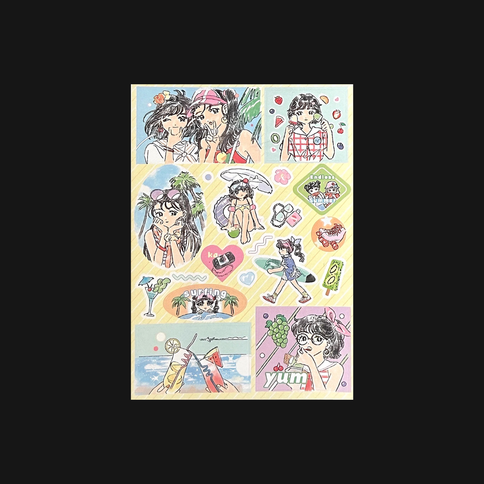 Xu Yoyo - Summer Aesthetic Sticker Sheet