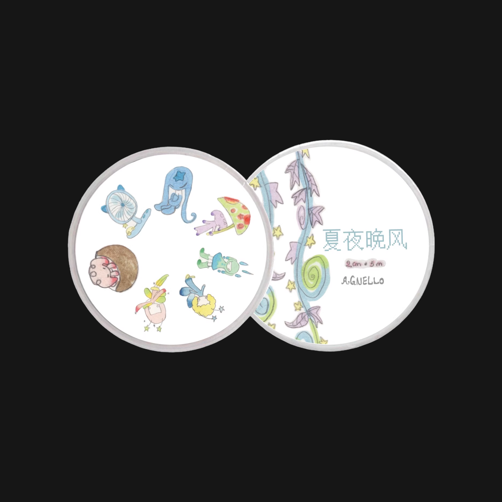 AGNELLO - SUMMER EVENING BREEZE WASHI TAPE STICKER ROLL