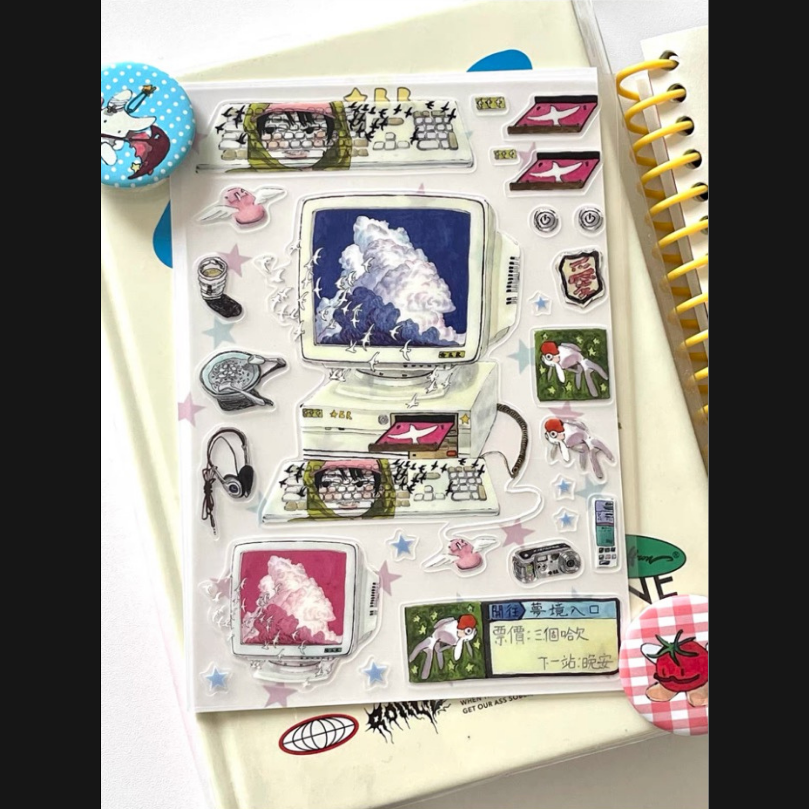 RUILIN ZHAO - BIRDS & DIGITAL CLOUDS STICKER SHEET