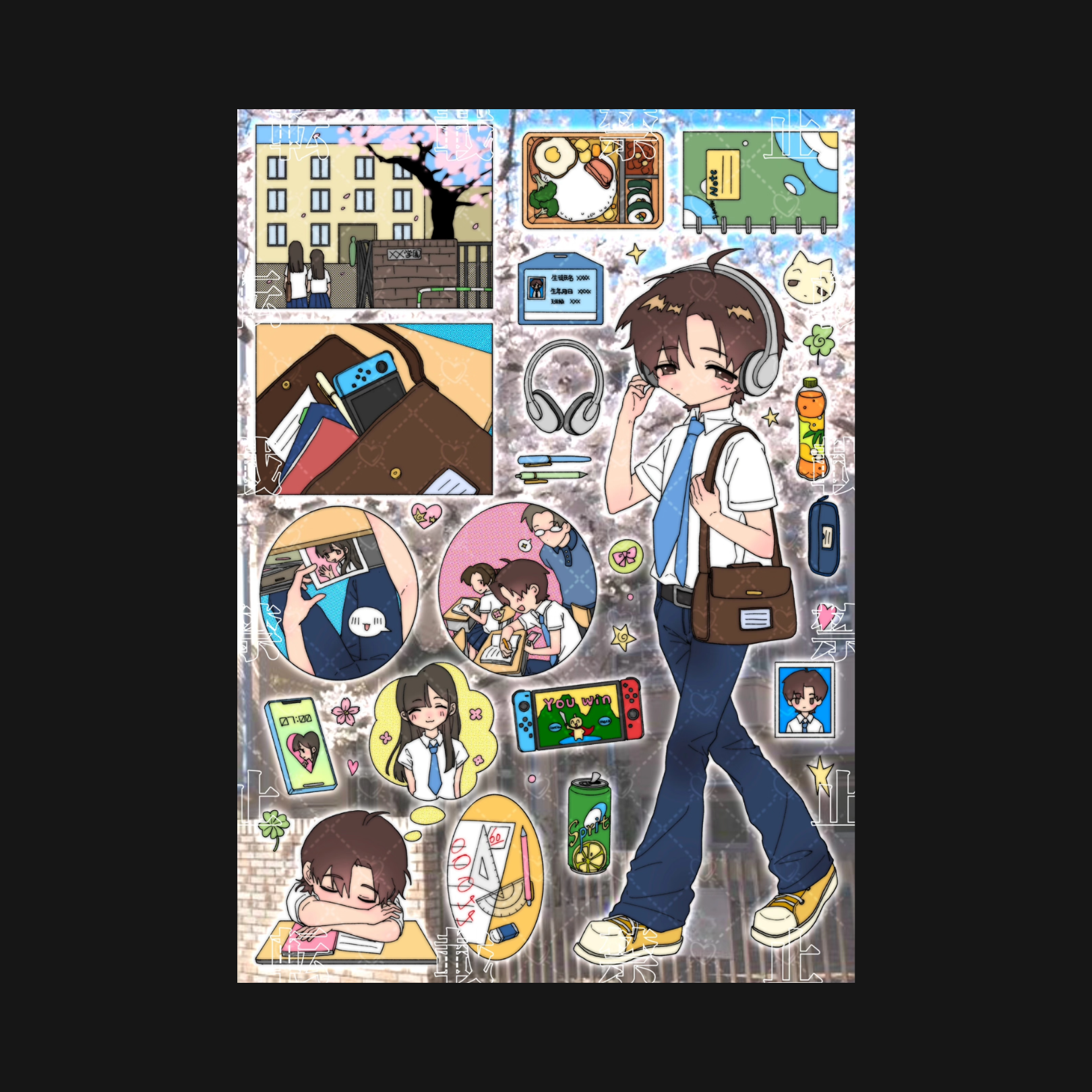 YAO - High School Boy Sticker Sheet