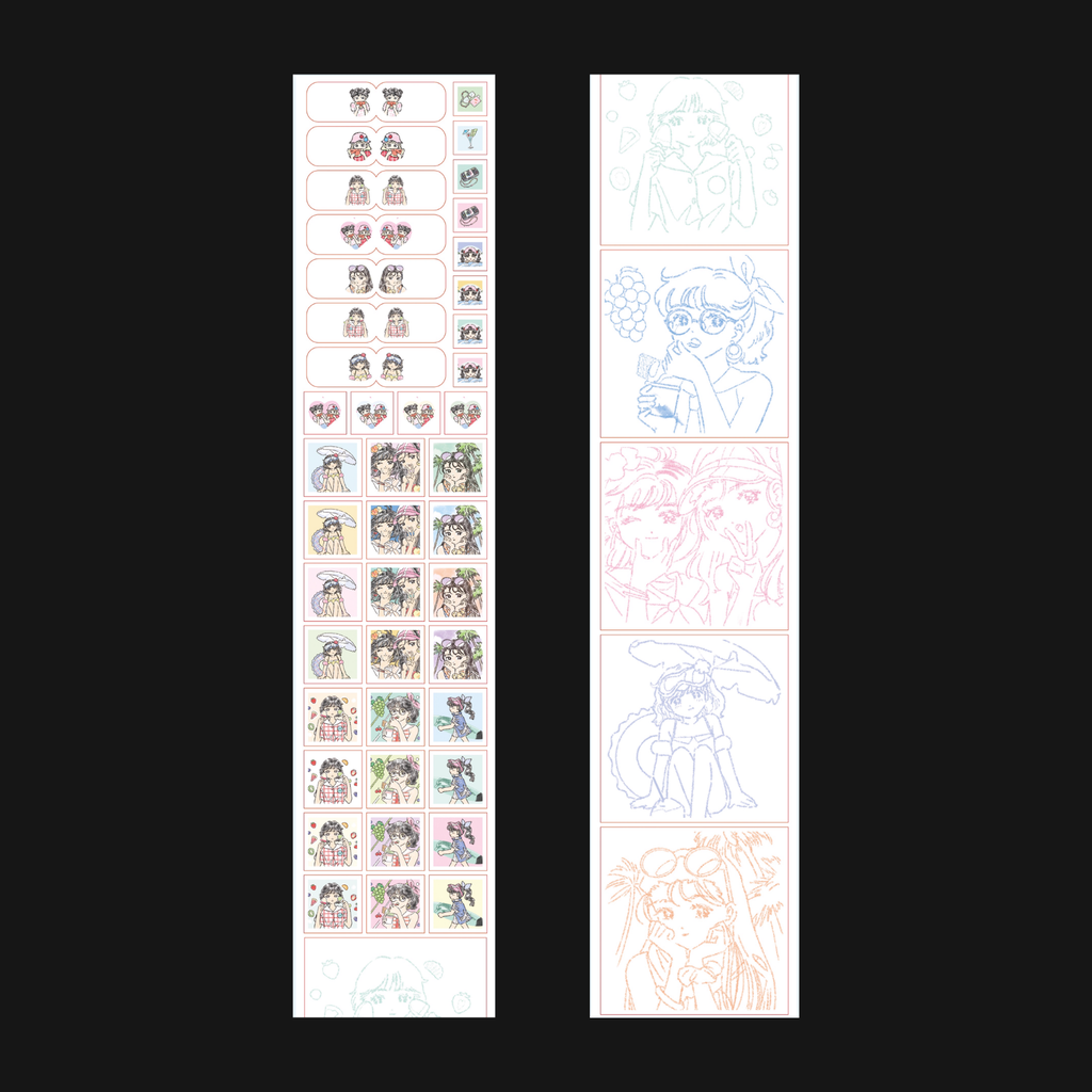 Xu Yoyo - Summer Aesthetic Tag Sticker Roll