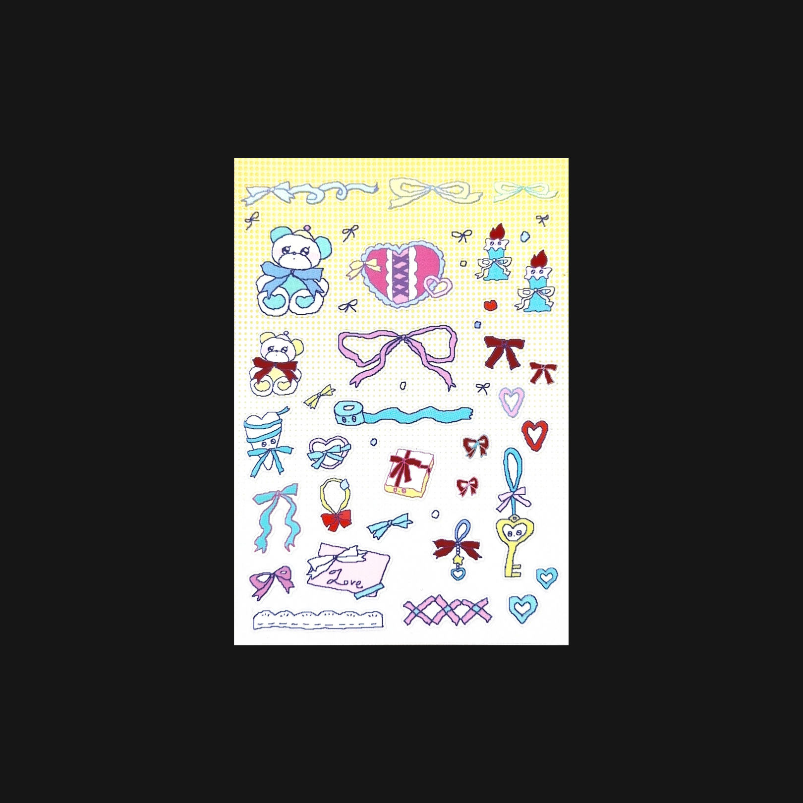 YAO x Creamhoney - Bear and Bow Sticker Sheet