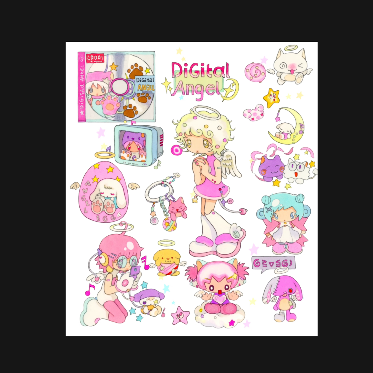 Oliwa x Sweetcom - Digital Angel Sticker Sheet