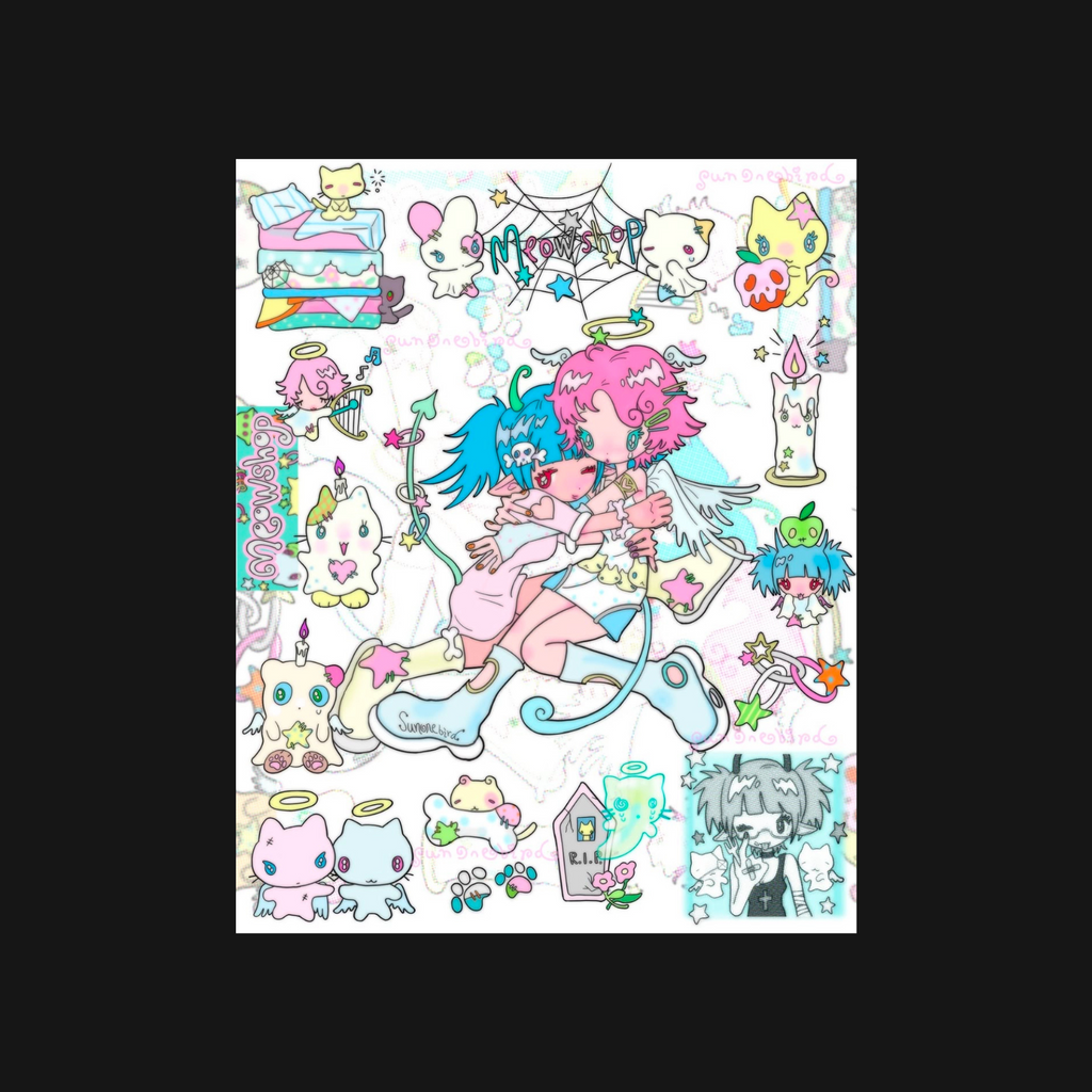 Sunonebird x Meowshop - Angels & Demons Sticker Sheet