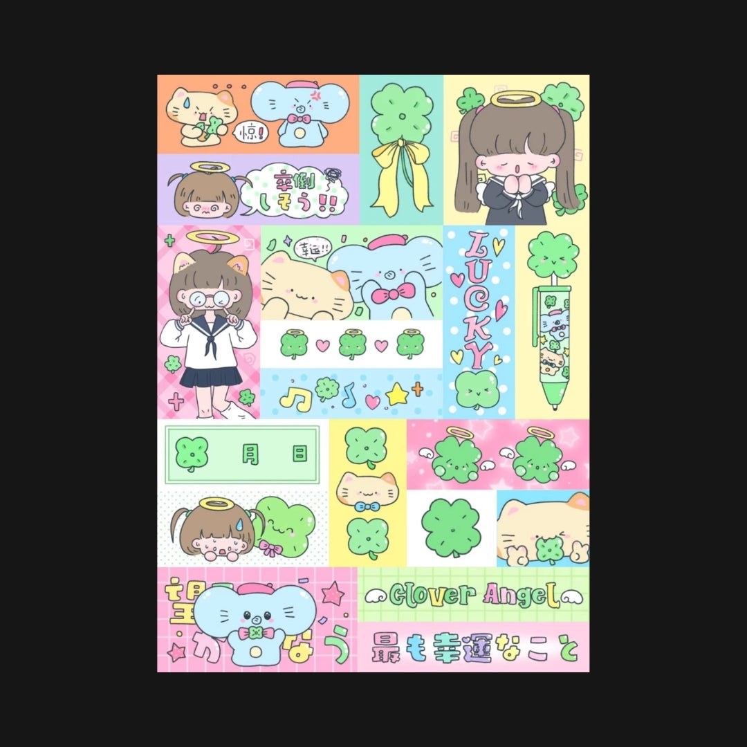 TOOTH STORE - FOUR LEAVES CLOVER STICKER SHEET
