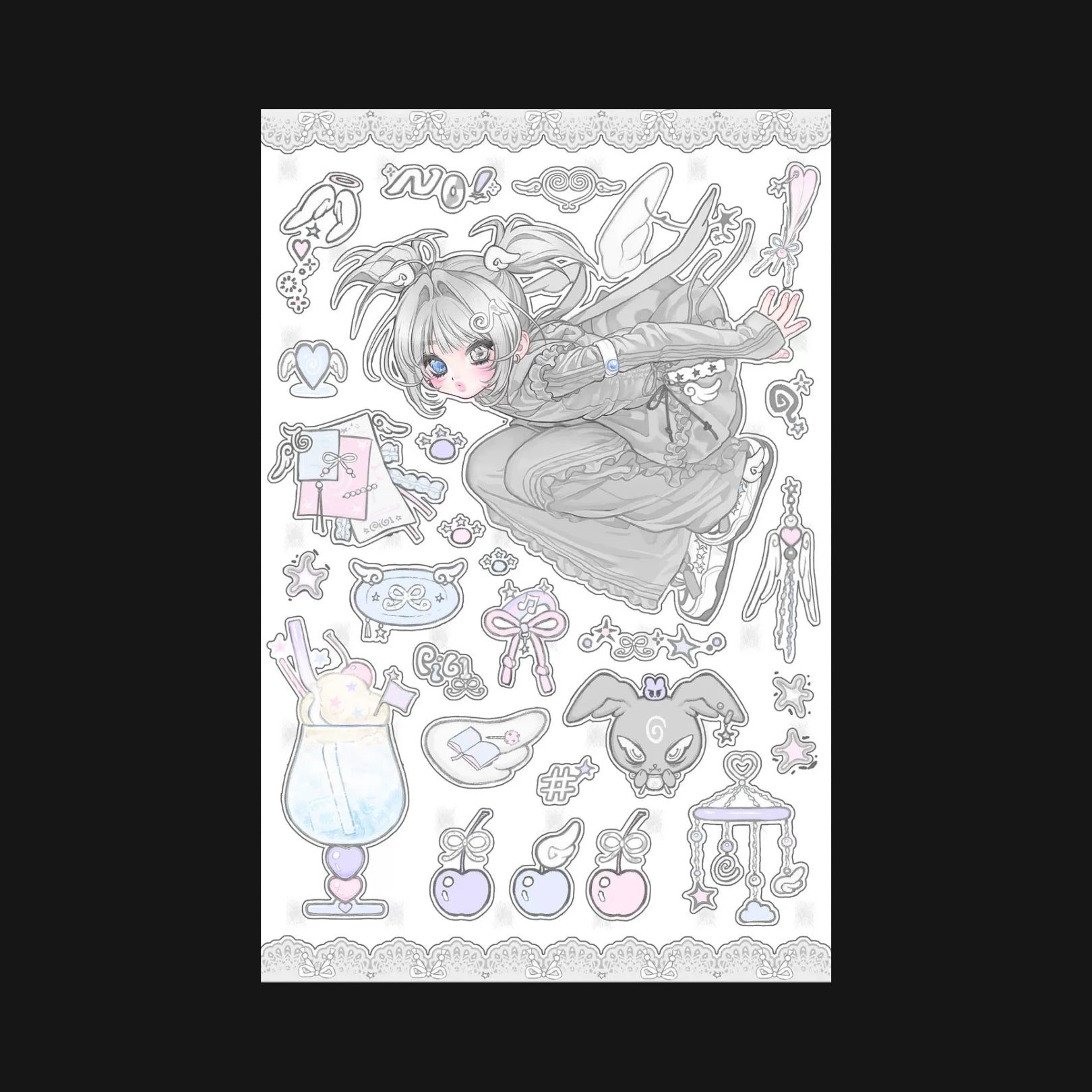 PICKYBONE - INSOMNIA WINGS STICKER SHEET - BONE