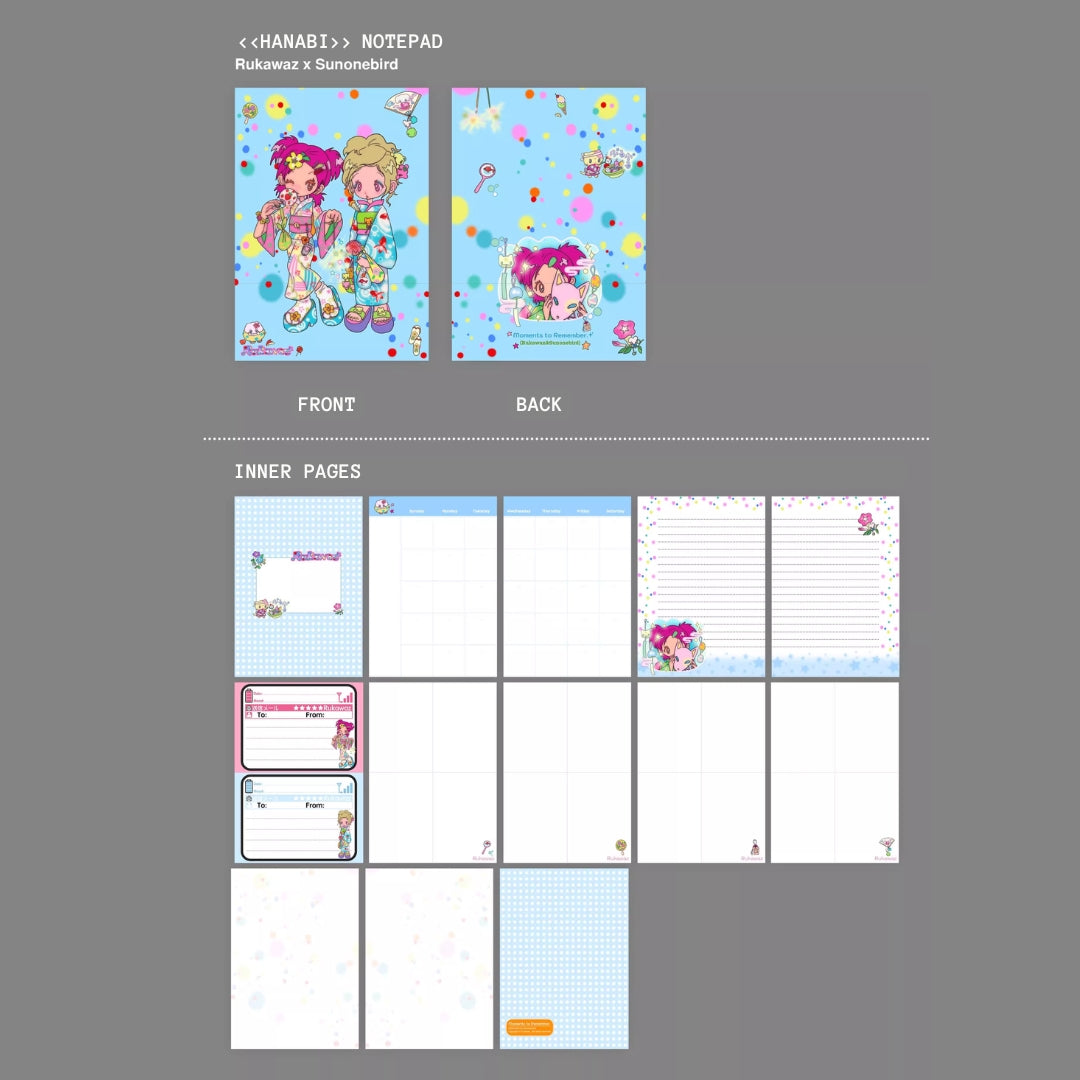 Sunonebird x RUKAWAZ - Hanabi B6 Notepad