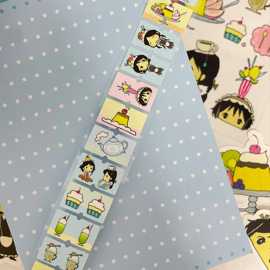 FLUFFY FLUFFY - TEA TIME TAG STICKER ROLL