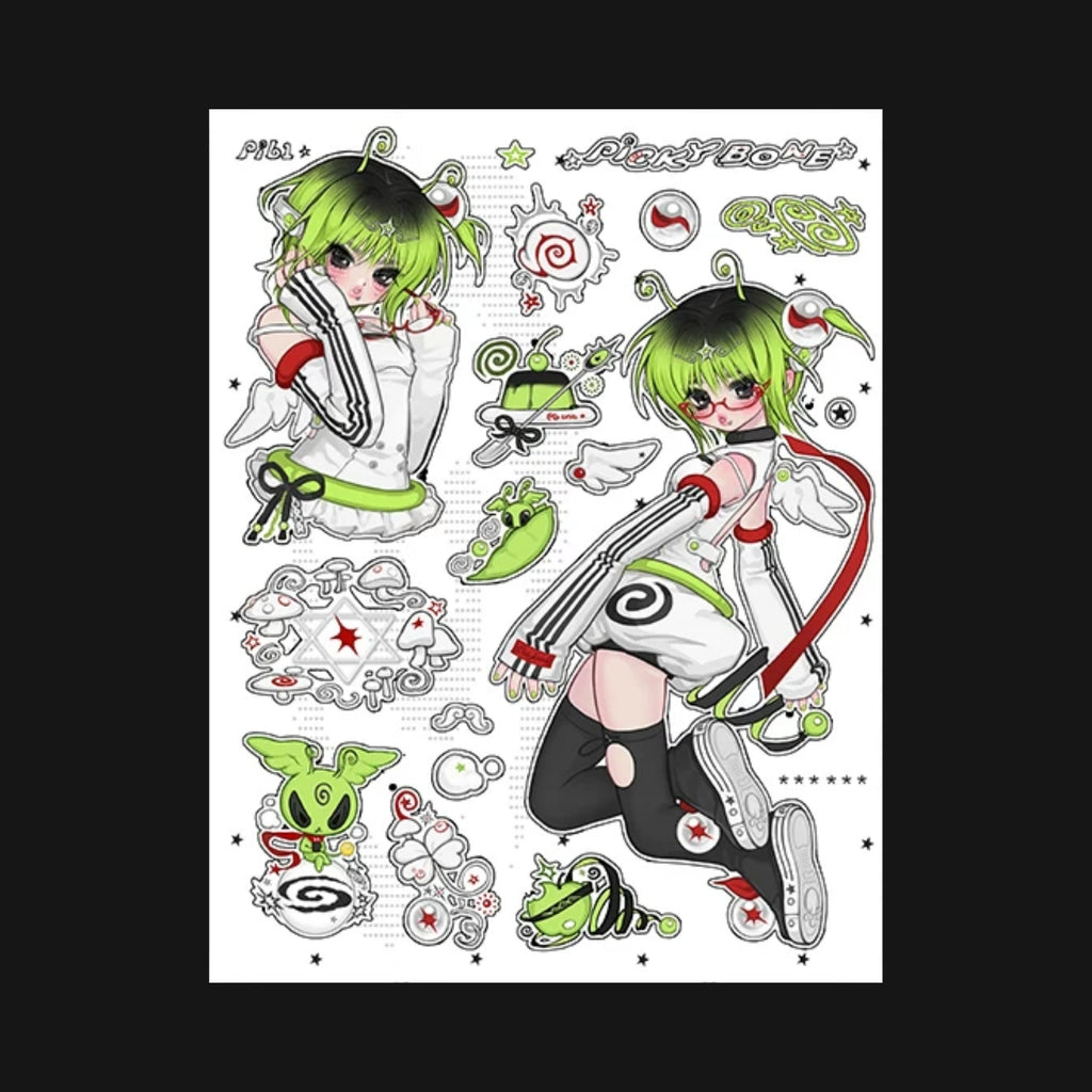 PICKYBONE - ULTRA STAR CIRCLE STICKER SHEET - SPIKE