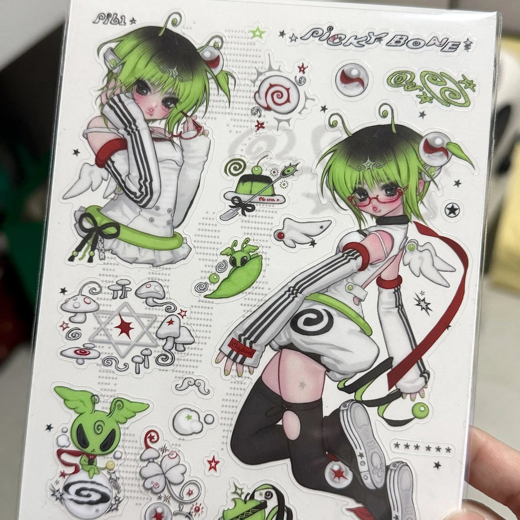 PICKYBONE - ULTRA STAR CIRCLE STICKER SHEET - SPIKE