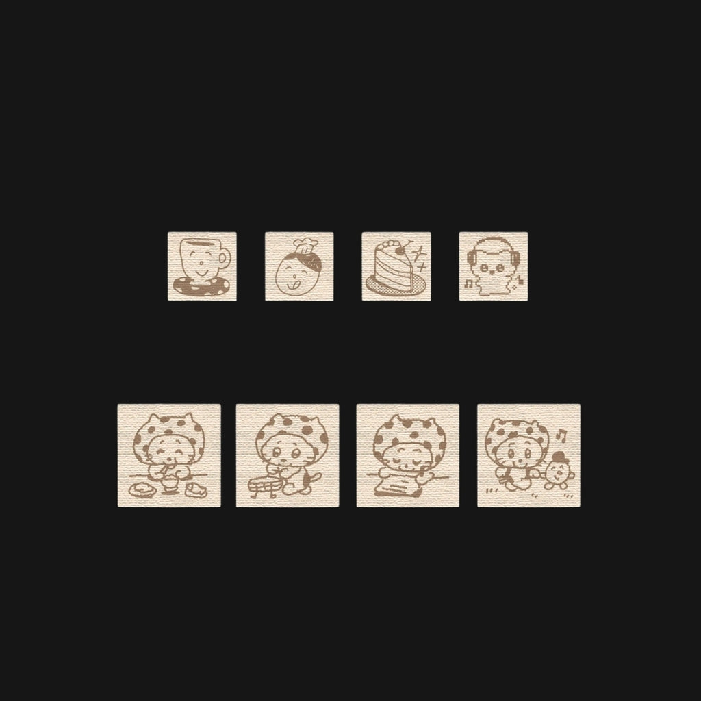 NIO BIUM - POLKA DOTS CAT WOOD STAMPS