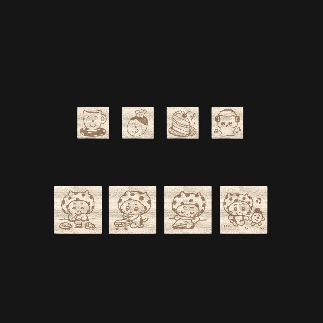NIO BIUM - POLKA DOTS CAT WOOD STAMPS