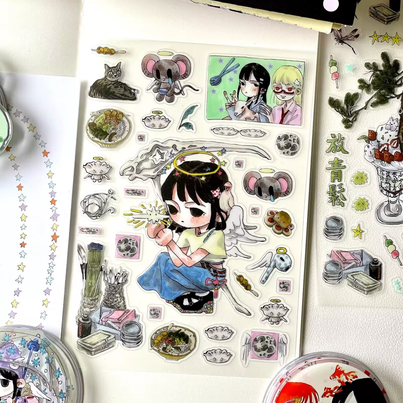 RUILIN ZHAO - LITTLE TITANIUM CROW ANGEL STICKER SHEET