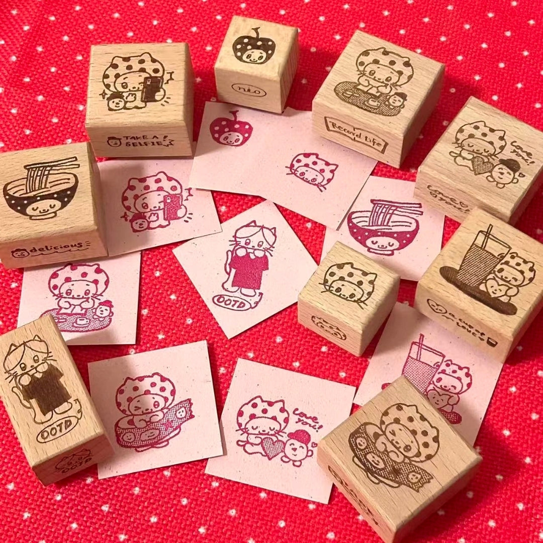 NIO BIUM - MOMENTS OF LIFE WOOD STAMPS