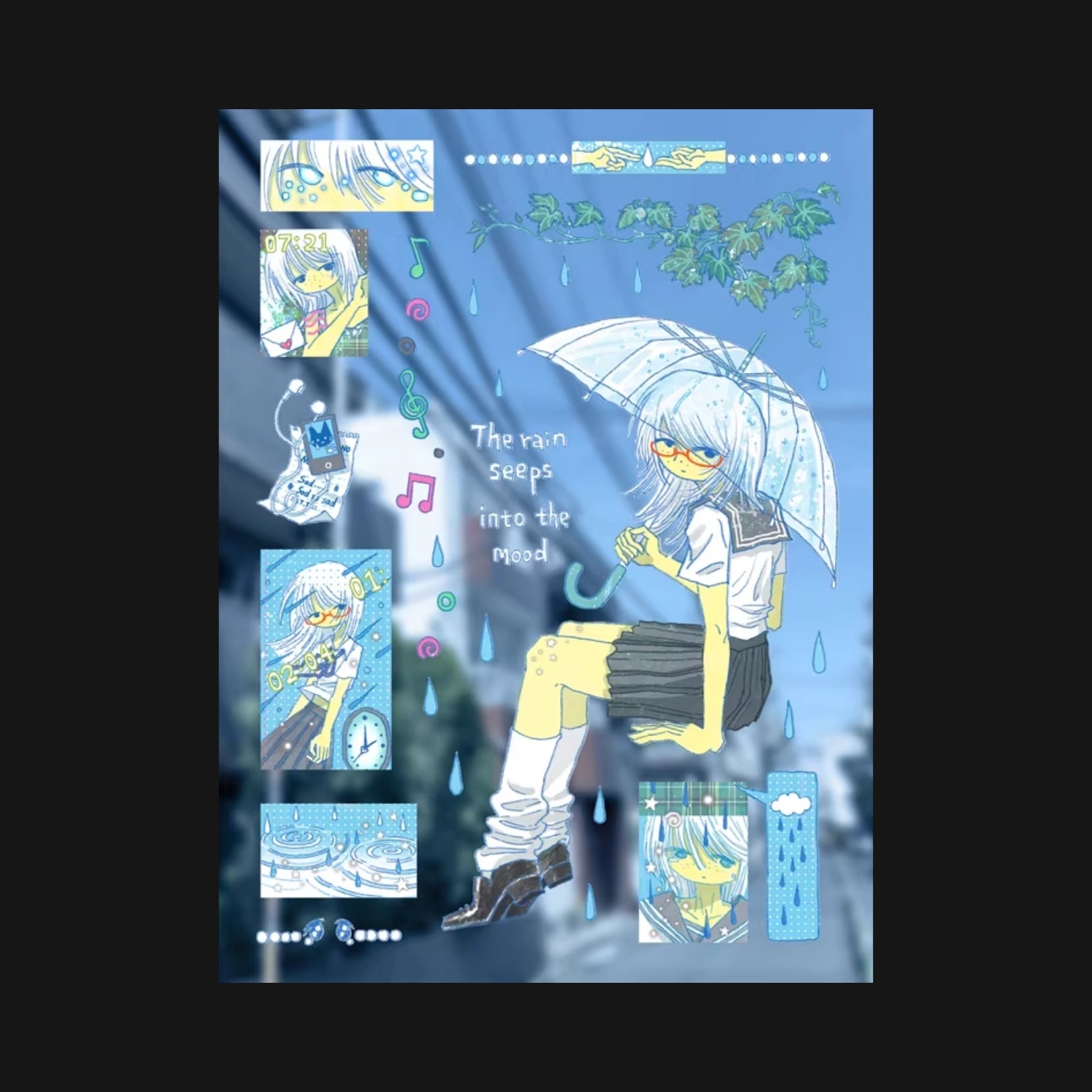 OOOCTOPUS - RAIN STICKER SHEET