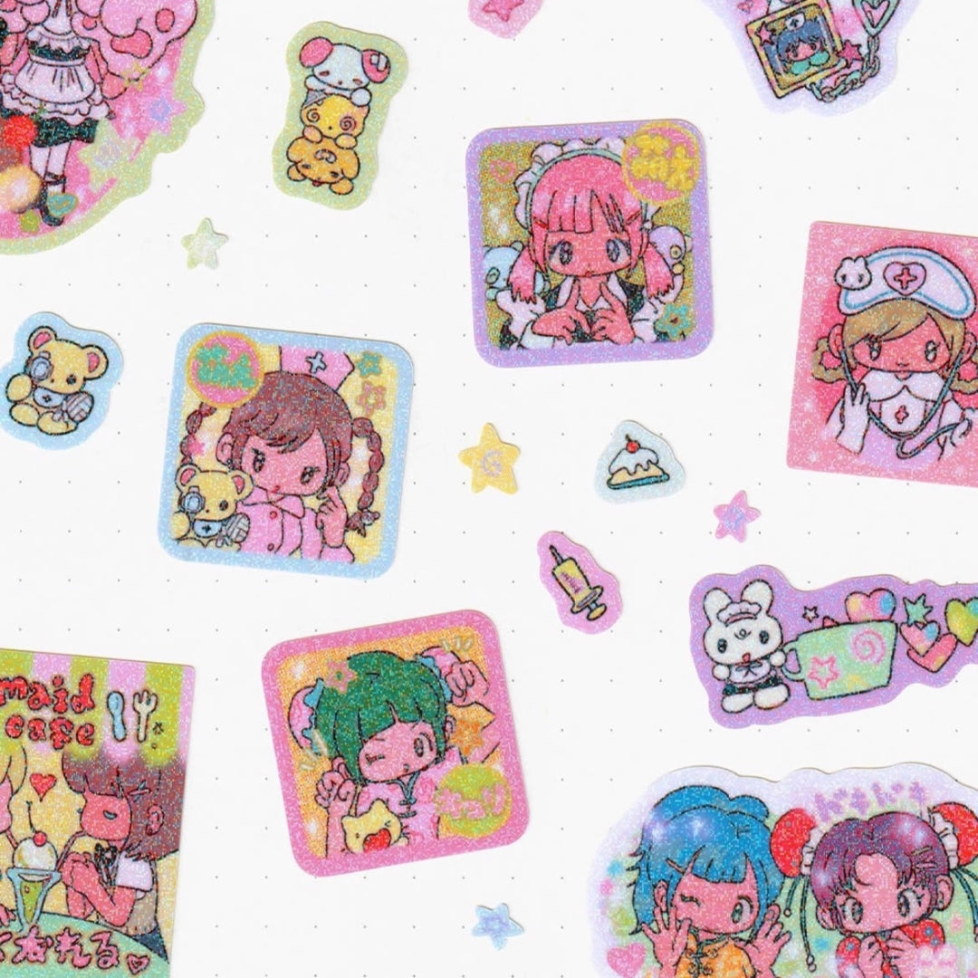 Sunonebird x Konpeito Basket - Maid Coffee Shop Sticker Sheet