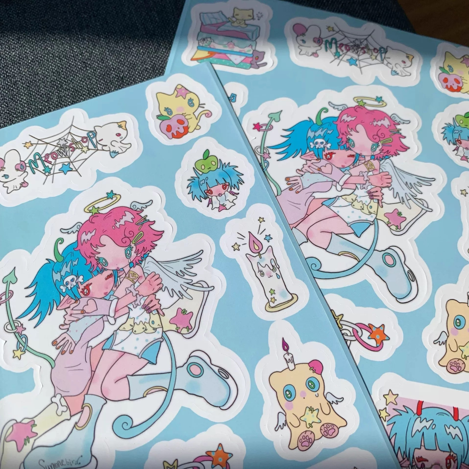 Sunonebird x Meowshop - Angels & Demons Sticker Sheet