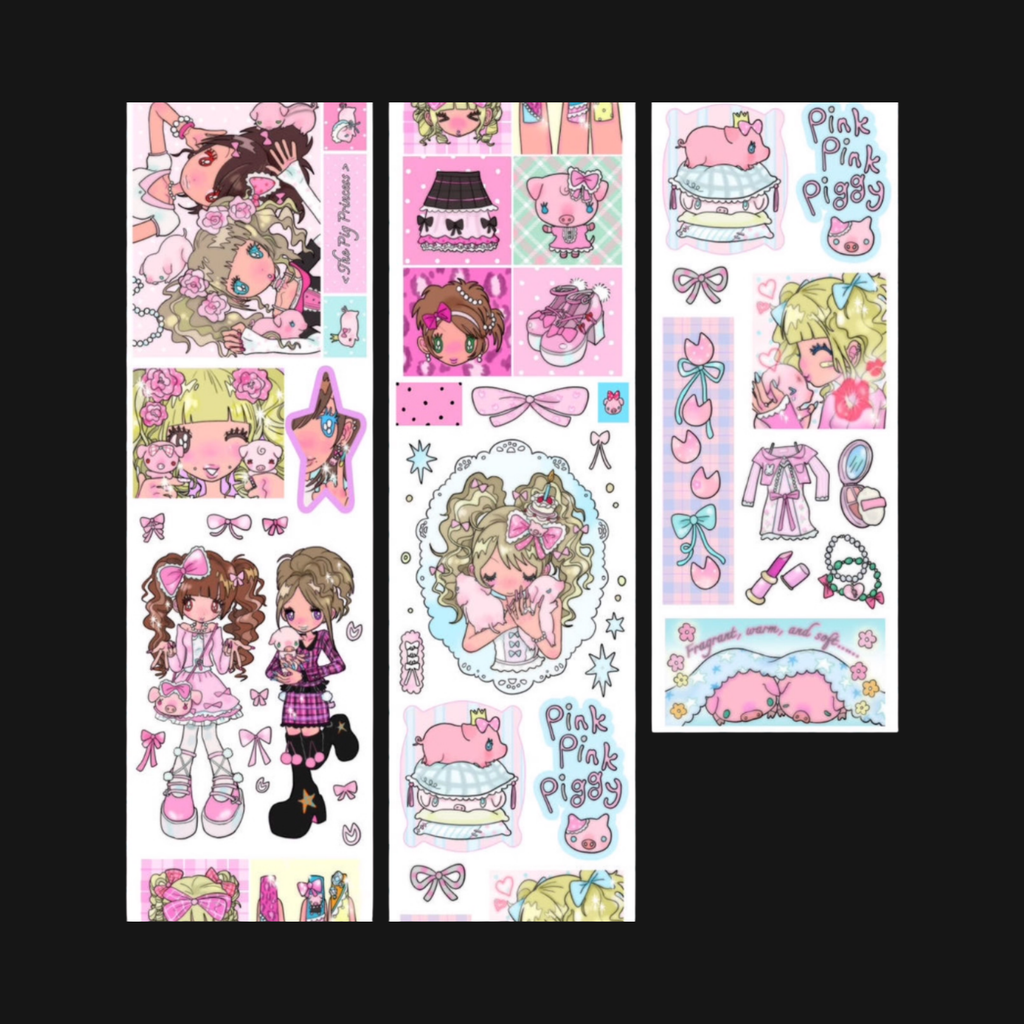 SUNONEBIRD - THE PIG PRINCESS STICKER ROLL SAMPLE CUTOUT