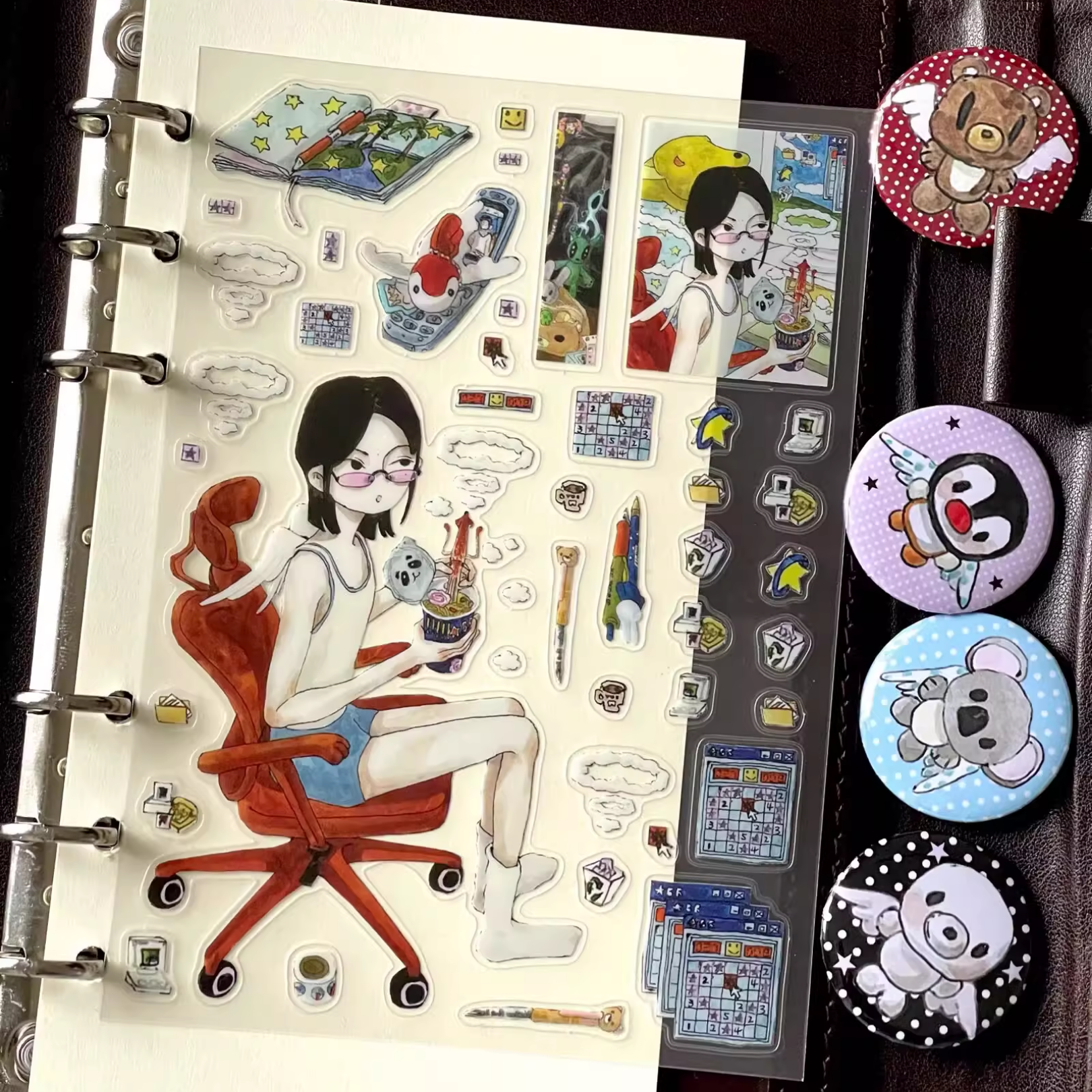 RUILIN ZHAO - ANGELS EAT RAMEN TOO STICKER SHEET