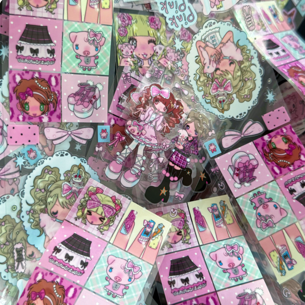 SUNONEBIRD - THE PIG PRINCESS STICKER ROLL SAMPLE CUTOUT