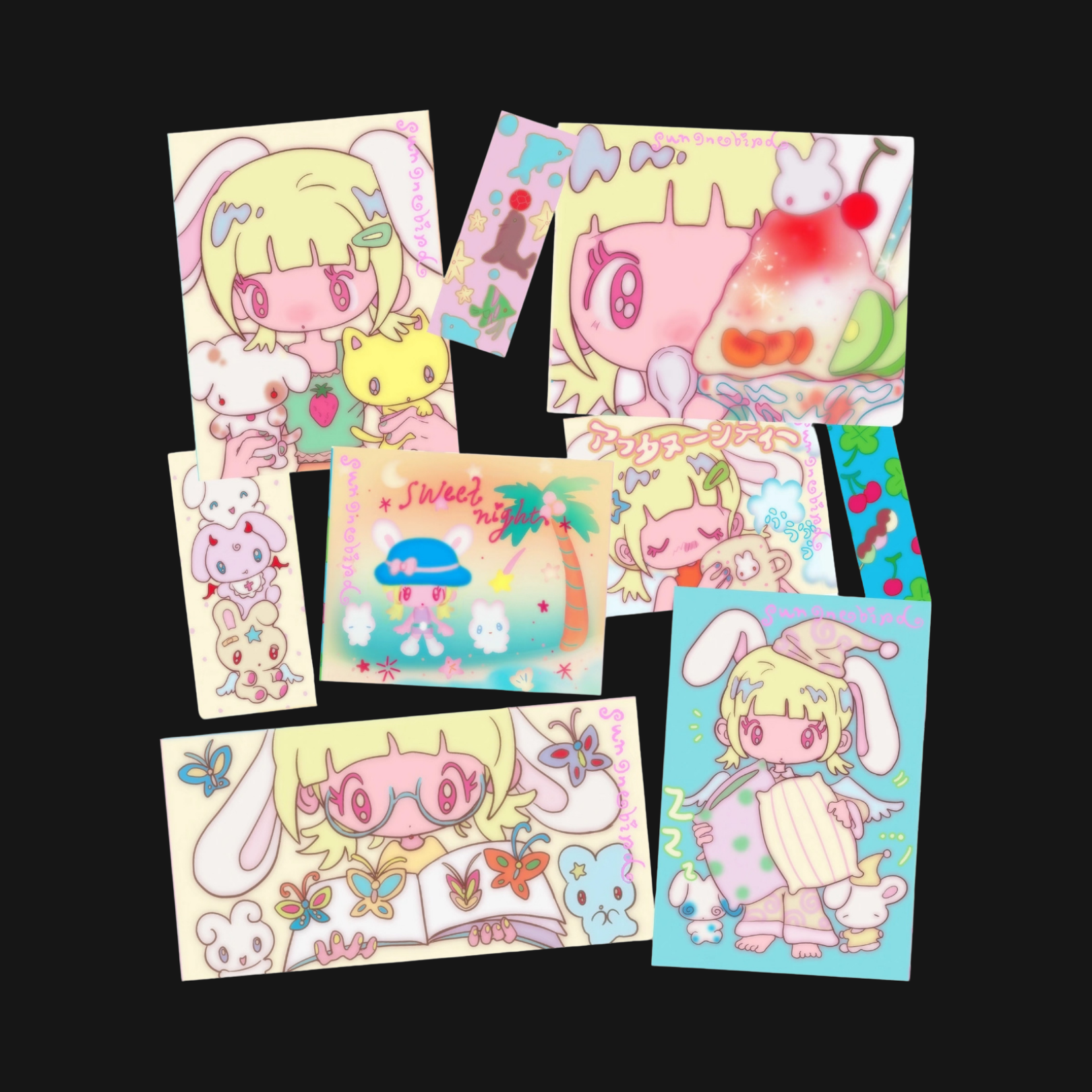 Sunonebird x Glacier - Bunny Girl Daily Sticker Sheet